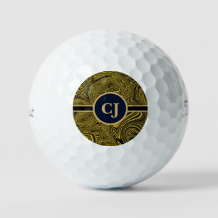 Pelotas De Golf Eleva Tu Juego con Laberinto Negro y Dorado