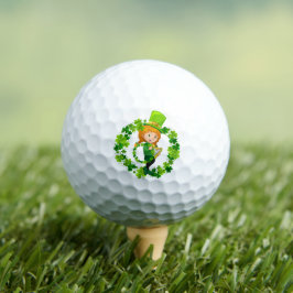 Pelotas De Golf Elf con arpa. Día de San Patricio.
