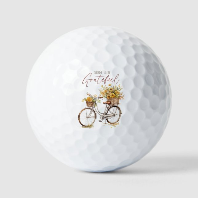 Pelotas De Golf Elige estar agradecido - Bicicleta y caída rusa (Anverso)