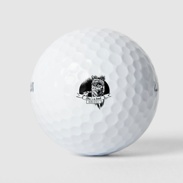 Pelotas De Golf Ella es una mala mamá de alpaca (Anverso)