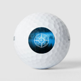 Pelotas De Golf Emblema de la estrella de la brújula monograma nie