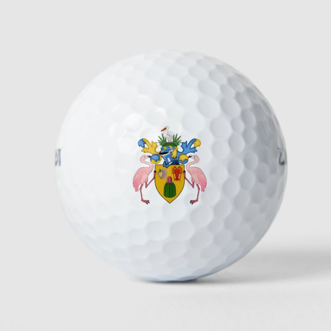 Pelotas De Golf emblema de las islas turcas y caicos (Anverso)