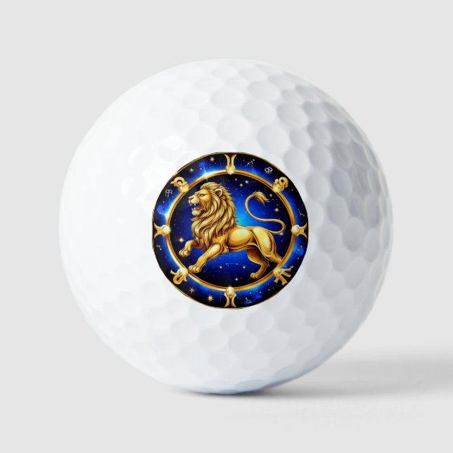 Pelotas De Golf Emblema de Leo del Zodiaco (Anverso)