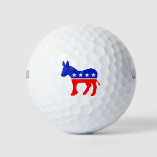 Pelotas De Golf Emblema político Fiesta democrático (Donkey)
