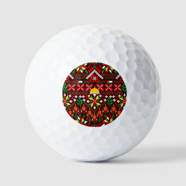 Pelotas De Golf Embrodería tradicional de Palestina Tatreez (Anverso)