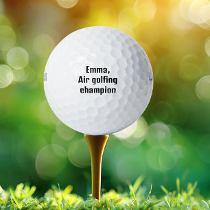 Pelotas De Golf "Emma, campeón de Air Golfing", divertida, persona