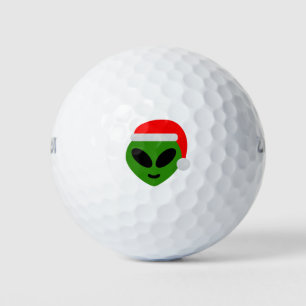 Pelotas De Golf emoji alienígena de santa verde