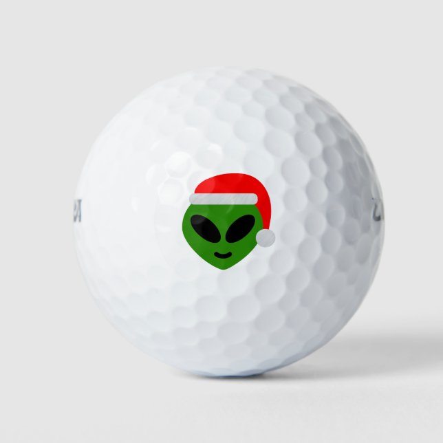 Pelotas De Golf emoji alienígena de santa verde (Anverso)