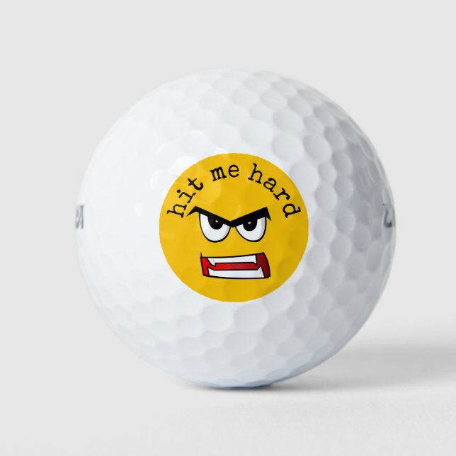 Pelotas De Golf Emoji Amarilla Muy Enfadada (Anverso)