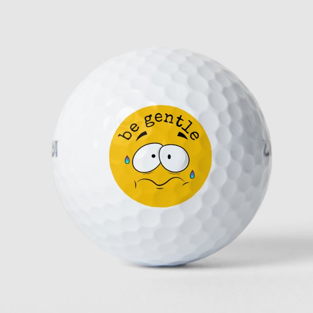 Pelotas De Golf Emoji amarilla preocupada (Anverso)