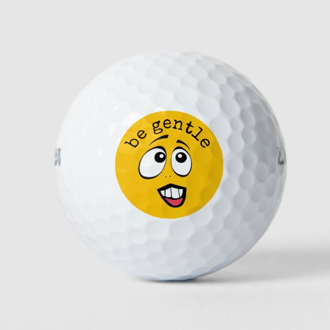 Pelotas De Golf Emoji amarilla preocupada (Anverso)