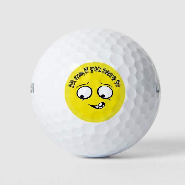 Pelotas De Golf Emoji amarilla resignada (Anverso)