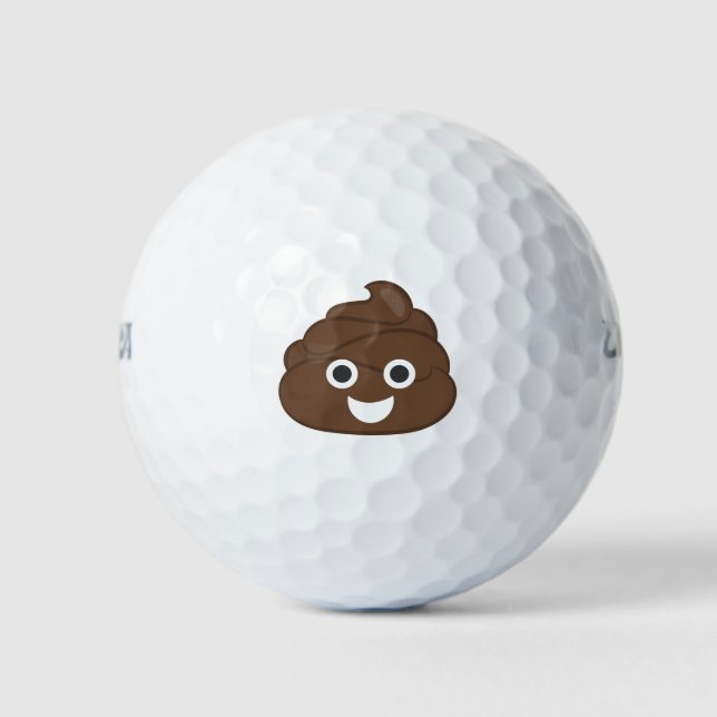 Pelotas De Golf Emoji de Crazy Silly Brown Poop (Anverso)