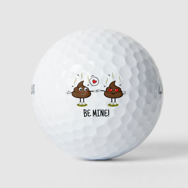 Pelotas De Golf Emoji de poop personalizada (Anverso)