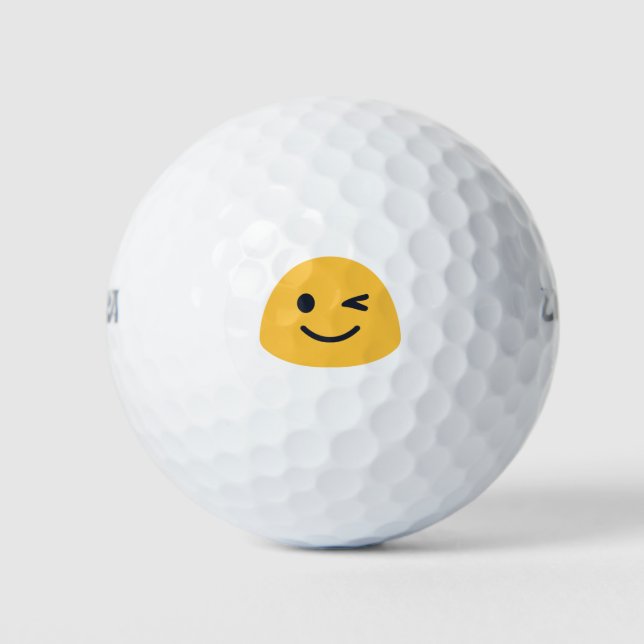 Pelotas De Golf Emoji Wink (Anverso)