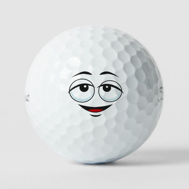Pelotas De Golf Emoticon de soñación divertida (Anverso)