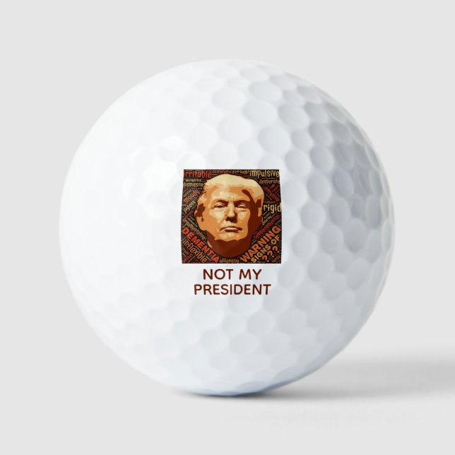 Pelotas De Golf En contra de Donald Trump, no es mi presidente pol (Anverso)