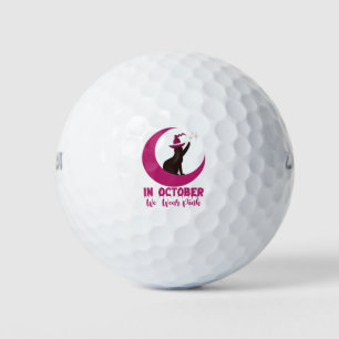 Pelotas De Golf En Octubre Nosotros Usamos Gato Rosa Conciencia De