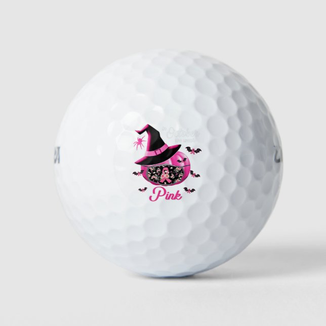 Pelotas De Golf En Octubre Usamos Calabaza Rosa (Anverso)