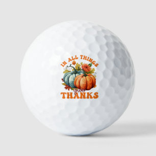 Pelotas De Golf En Todas Las Cosas Da Gracias Calabaza