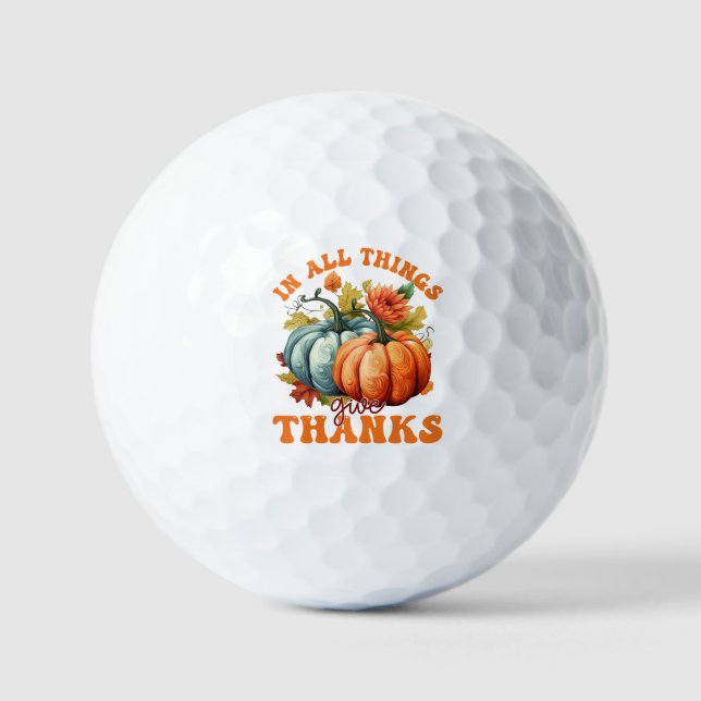 Pelotas De Golf En Todas Las Cosas Da Gracias Calabaza (Anverso)