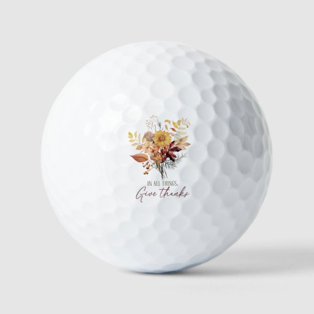 Pelotas De Golf En Todas Las Cosas, Den Gracias - Autumt Floral Bo (Anverso)