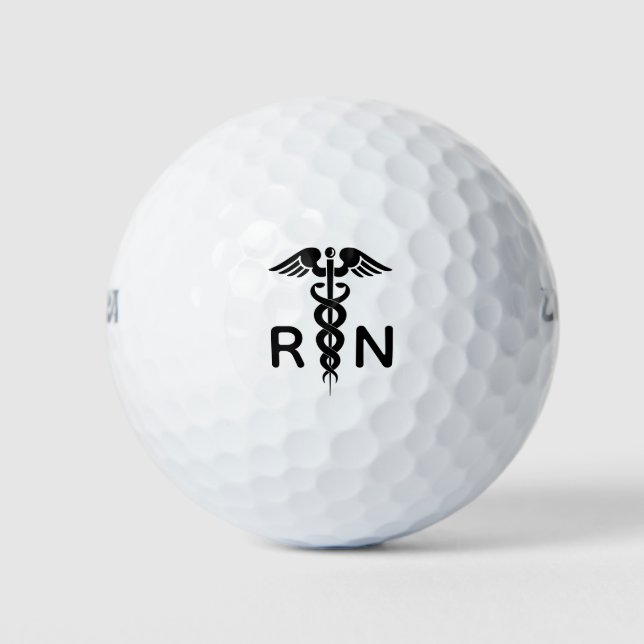 Pelotas De Golf Enfermera inscrita Caduceus RN Personalizado (Anverso)