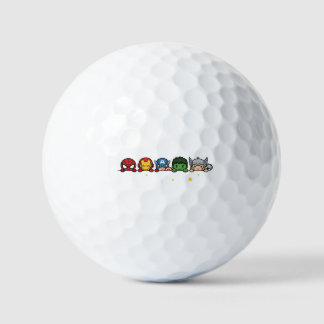 Pelotas De Golf Equipo de superhéroes Chibi lindo asomándose gráfi