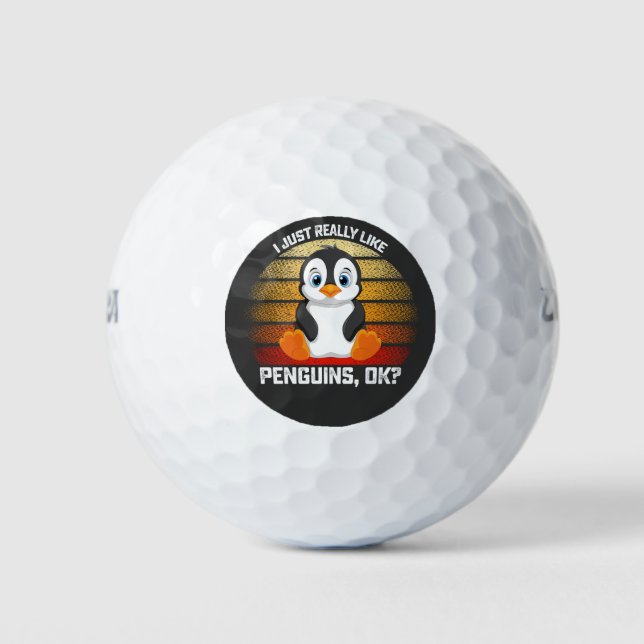 Pelotas De Golf Es gracioso que realmente me gustan los pingüinos  (Anverso)
