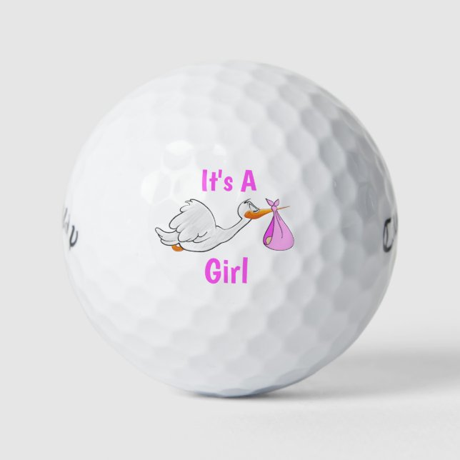 Pelotas De Golf Es un Chica Stork Golf Balls (Anverso)