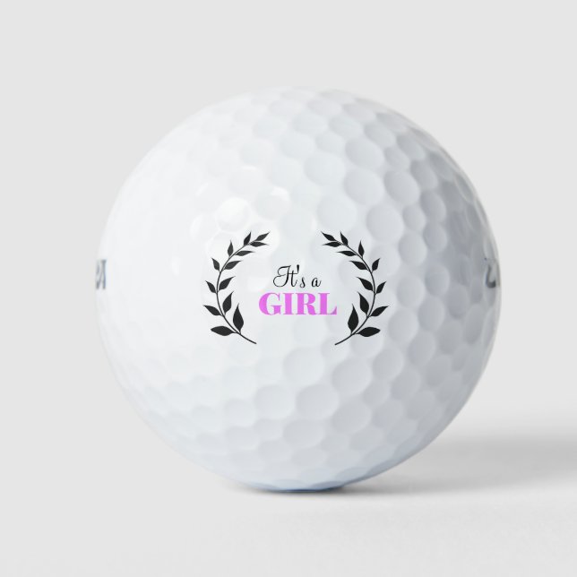 Pelotas De Golf Es un regalo de bebé rosado Chica (Anverso)