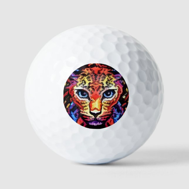 Pelotas De Golf Esa Mirada de Leopardo Colorida (Anverso)