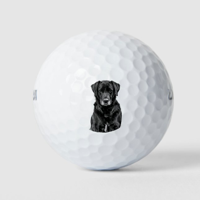 Pelotas De Golf Esbozo de Mascota de porras de perro negro (Anverso)