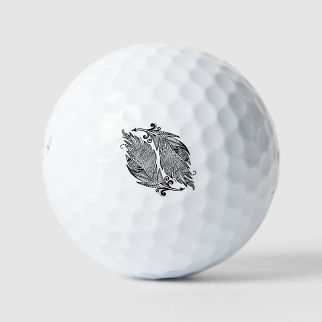 Pelotas De Golf Esbozo Inspirado De Las Plumas (Anverso)