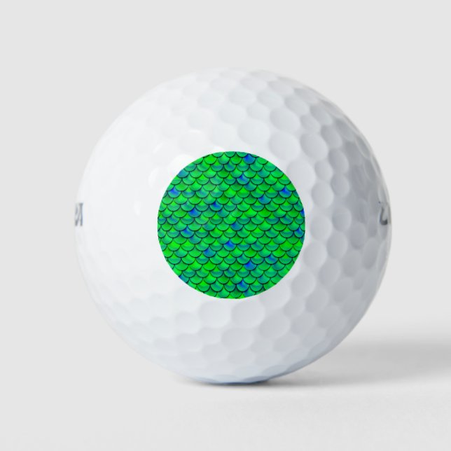 Pelotas De Golf Escalas azules verdes caídas (Anverso)