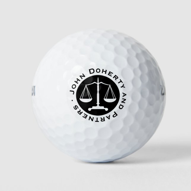 Pelotas De Golf Escalas de justicia clásicas | Abogado profesional (Anverso)