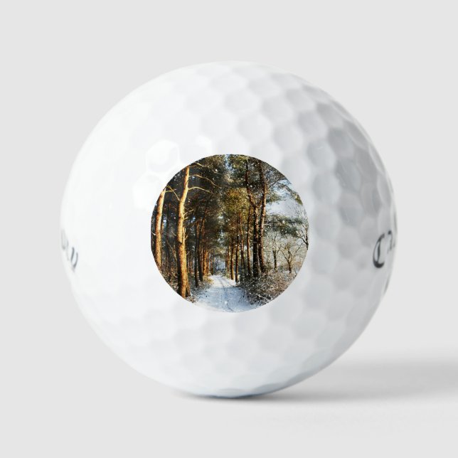 Pelotas De Golf Escena de nieve forestal css gbcnm (Anverso)