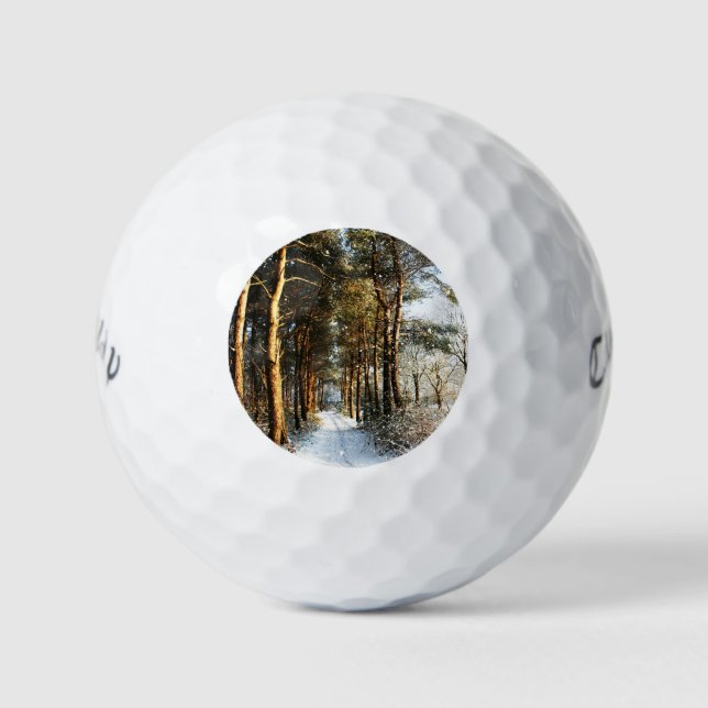 Pelotas De Golf Escena de nieve forestal cwb gbcna (Anverso)