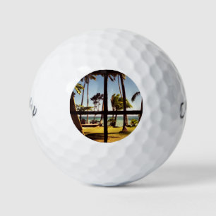 Pelotas De Golf Escena tropical de la playa de Fiji cwb gbcna