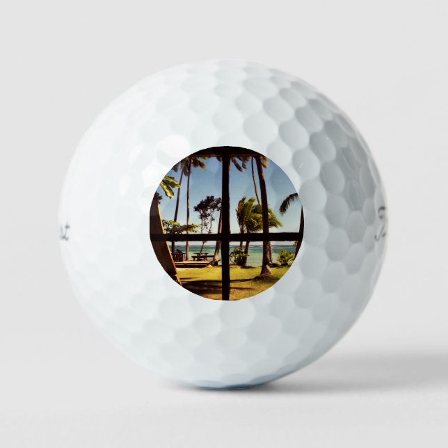 Pelotas De Golf Escena tropical de la playa de Fiji tpv1 gba (Anverso)
