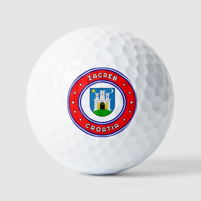 Pelotas De Golf Escudo De Armas De Zagreb Croacia (Anverso)