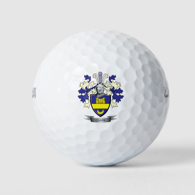 Pelotas De Golf Escudo de armas para escudos de la familia Clark (Anverso)