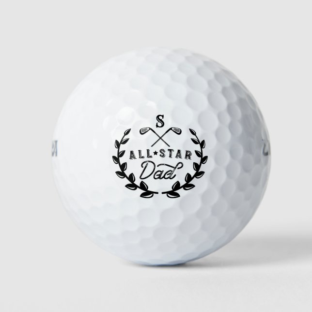 Pelotas De Golf Escudo del Club de Golf All Star Golfing Dad Monog (Anverso)