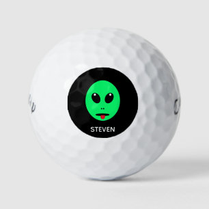 Pelotas De Golf Espacio divertido Alien Verde Negro Personalizado