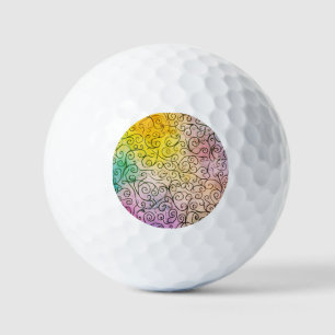 Pelotas De Golf Espectacular patrón de Swirl negro Resumen colorid