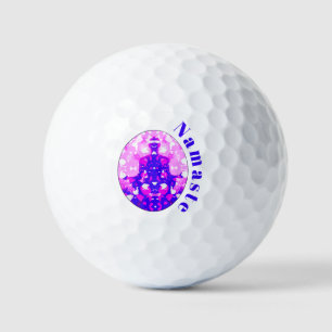 Pelotas De Golf Espectacular rosa sentando la rosa del yoga