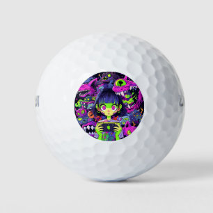 Pelotas De Golf Espeluznante horror lindo Anime Gamer Chica