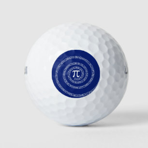 Pelotas De Golf Espiral para números de Pi en decoración azul de l