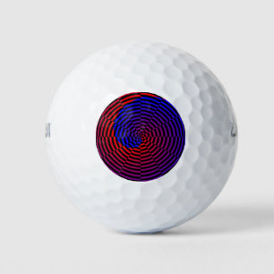 Pelotas De Golf Espiral roja y azul de Kenneth Yoncich