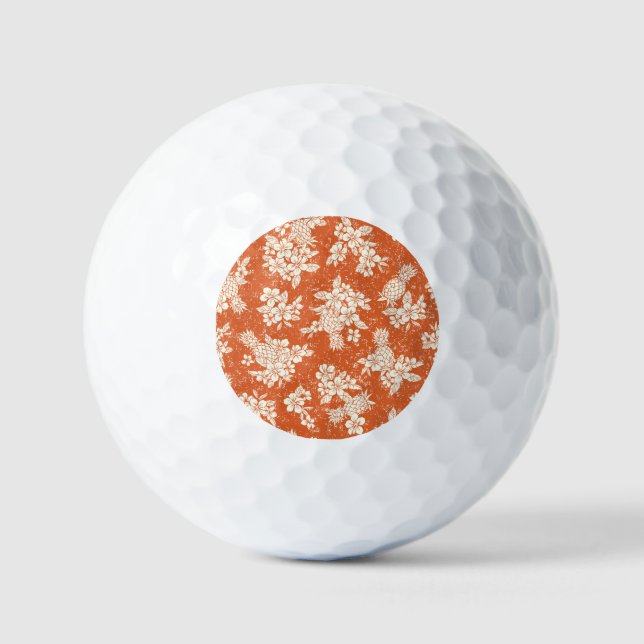 Pelotas De Golf Espíritu Aloha: Armonía Hibiscus-Pineapple. (Anverso)